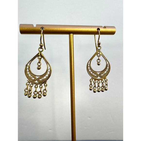 18kt Gold filled over Sterling Silver Dangle Earrings - Picture 2 of 5